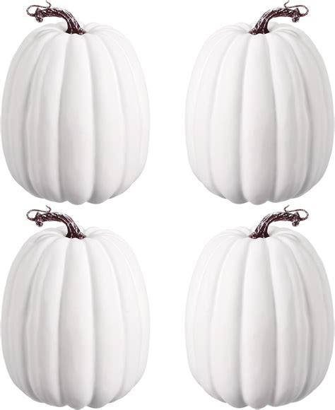 large white artificial pumpkins|More.